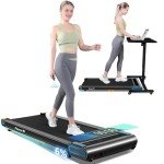 Walking Pad Treadmill, Under Desk Treadmill for Home and Office, Portable Treadmill with LED Display Remote Control, 2.5 HP Electric Treadmills 300 lbs Capacity (Black-Classic)