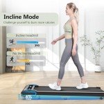 Walking Pad Treadmill, Under Desk Treadmill for Home and Office, Portable Treadmill with LED Display Remote Control, 2.5 HP Electric Treadmills 300 lbs Capacity (Black-Classic)