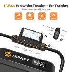 HiFast Walking Pad, Under Desk Treadmill for Home Office, Small Walking Pad with Handle Bar and Incline, Foldable Treadmill with Remote Control, APP