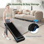 Walking Pad Treadmill, Under Desk Treadmill for Home and Office, Portable Treadmill with LED Display Remote Control, 2.5 HP Electric Treadmills 300 lbs Capacity (Black-Classic)