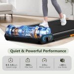 Walking Pad Treadmill, Under Desk Treadmill for Home and Office, Portable Treadmill with LED Display Remote Control, 2.5 HP Electric Treadmills 300 lbs Capacity (Black-Classic)