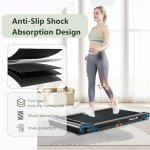 Walking Pad Treadmill, Under Desk Treadmill for Home and Office, Portable Treadmill with LED Display Remote Control, 2.5 HP Electric Treadmills 300 lbs Capacity (Black-Classic)