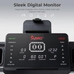 Sunny Health & Fitness Premium Heavy-Duty Steep Incline Decline Treadmill for Running, Hiking or Walking, Up & Down Hill Training Simulator, Shock Absorption, Multi Grip Handrails & Digital Monitor