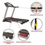 Sunny Health & Fitness Performance Treadmill with 15 Level Auto Incline, Shock Absorption, Digital Monitor, Quick Speed Buttons, 19” Wide Running Belt, Foldable, Device Holder, USB/Bluetooth Speaker