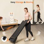 Uorkay Walking Pad with 12% Auto Incline, Incline Under Desk Treadmill with 6 HIIT Modes, Compact Treadmills for Home Office with Remote Control, Quiet Walking Treadmill with Low Noise (Black)