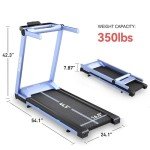 DeerRun Incline Treadmills for Home, Folding Treadmill for Walking, Running & Jogging, 3.5 HP Compact Raceable Treadmill with 350 LBS, Bluetooth Enable