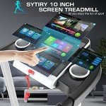 SYTIRY Treadmill with Touch Screen,3.25HP Treadmills for Home with TV and WiFi,Smart Foldable Treadmill with Music,3D Virtual Sports Scene,Popular APP for Social Networking,Walking/Running Treadmill