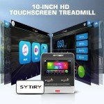 SYTIRY Incline Treadmills for Home with TV Screen and WiFi, 3.25HP Smart Walking Pad Treadmill with Incline, Heavy Duty Foldable Electric Running Machine with 10” Touchscreen, 3D Virtual Sports Scenes