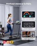 Acezoe 2 in 1 Foldable Treadmill, 2.5HP Under Desk Treadmill with Smart APPs, 12 HIIT Modes and Touch Screen, Portable Walking Treadmills for Home Small Office, 265lbs Capacity
