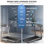 SYTIRY Incline Treadmills for Home with TV Screen and WiFi, 3.25HP Smart Walking Pad Treadmill with Incline, Heavy Duty Foldable Electric Running Machine with 10” Touchscreen, 3D Virtual Sports Scenes