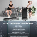 SYTIRY Treadmill with Touch Screen,3.25HP Treadmills for Home with TV and WiFi,Smart Foldable Treadmill with Music,3D Virtual Sports Scene,Popular APP for Social Networking,Walking/Running Treadmill