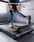 Acezoe 2 in 1 Foldable Treadmill, 2.5HP Under Desk Treadmill with Smart APPs, 12 HIIT Modes and Touch Screen, Portable Walking Treadmills for Home Small Office, 265lbs Capacity