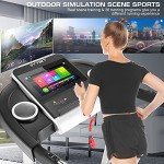SYTIRY Treadmills for Home with TV Screen and WiFi,Smart Folding Treadmill Machine,3D Virtual Sports Scene,HiFi Speakers,Popular APP for Social Networking, Video, and Search,Walking Treadmill