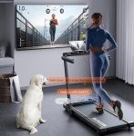 Acezoe 2 in 1 Foldable Treadmill, 2.5HP Under Desk Treadmill with Smart APPs, 12 HIIT Modes and Touch Screen, Portable Walking Treadmills for Home Small Office, 265lbs Capacity