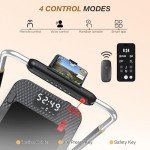 WELLFIT 3.0HP Foldable Treadmill, 340LB Capacity Walking Pad with 5% Incline, Voice Controlled Under Desk Treadmill Works with KINOMAP, Portable Desk Treadmill for Home,Office,Apartment