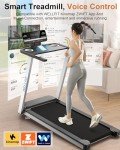3.5HP Incline Foldable Treadmill for Home 350+ lb Capacity, Voice Control Smart Treadmill Work with WELLFIT KINOMAP, 18IN Widen Belt|Heart Rate Monitor|Music Player|12 Preset Programs