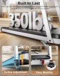 3.5HP Incline Foldable Treadmill for Home 350+ lb Capacity, Voice Control Smart Treadmill Work with WELLFIT KINOMAP, 18IN Widen Belt|Heart Rate Monitor|Music Player|12 Preset Programs