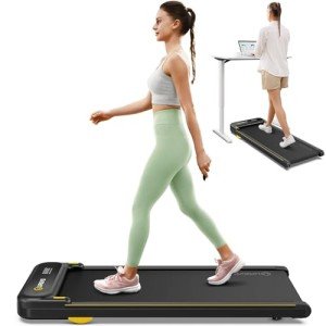 UREVO Walking pad, Under Desk Treadmill for Home Office, Portable Desk Treadmill with Double Shock Absorption Remote Control LED Display, 265 Lb Capacity