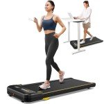UREVO Walking pad, Under Desk Treadmill for Home Office, Portable Desk Treadmill with Double Shock Absorption Remote Control LED Display, 265 Lb Capacity