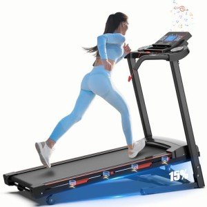 FLIMDER Auto Incline Treadmill for Home, 3.5 HP Walking Folding Treadmill with 15% Auto Incline, Foldable Heavy Duty 400LBS Capacity, Running Treadmill Wide Belt, 0.5-8.5MPH, Bluetooth
