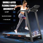 FLIMDER Auto Incline Treadmill for Home, 3.5 HP Walking Folding Treadmill with 15% Auto Incline, Foldable Heavy Duty 400LBS Capacity, Running Treadmill Wide Belt, 0.5-8.5MPH, Bluetooth