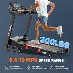 Winfita 4.0HP Incline Treadmill for Home, Treadmill with 15% Auto Incline, Heavy Duty 300LBS Capacity, Running Treadmill with 18'' Wide Belt, 0.6-10 MPH Speed Range, 64+5 Programs, APP, Bluetooth