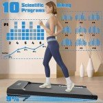 PACEROCKER Walking Pad Treadmill with 9% 9-Level Auto Incline, 400+ lbs Capacity Under Desk Treadmills for Home Small,10 Hiking Programs