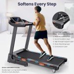 3.5 HP Treadmill with Auto Incline, Heavy Duty 15% Incline Running Treadmills for Home, Wide Folding Treadmill with Handle Bars, Speaker, 300 lb Weight Capacity