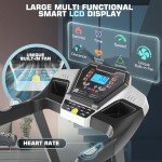 Treadmill with 15% Auto Incline, FUNMILY 3.25HP Heavy Duty Treadmill for Home, 300 lb Weight Capacity Folding Running Machine, Smart App Control/Shock Absorption/Bluetooth Speaker(Bright Light)