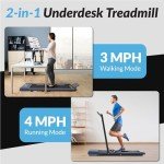Exerpeutic 400 Lb. Capacity Heavy-Duty Walking/Jogging Exercise Treadmill - Home Gym Workout Equipment - Foldable Underdesk Design