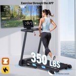ATEEDGE Treadmills for Home, 350 lbs Capacity, 10 MPH, 3.0HP Incline Treadmill with Bluetooth APP, 17 * 46" Belt, Running Threadmills Machine, LCD Display, 36 Programs