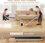 SupeRun Under Desk Treadmill, Walking Pad, Portable Treadmill with Remote & APP Control and LED Display, Quiet Walking Jogging Machine for Office Home Use (Black)