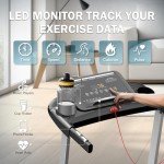 COZYINN Foldable Treadmill with Incline for Home Small - 350 lb Capacity, 3.0HP Quiet Folding Treadmill with Pulse Sensor and Bluetooth Speaker, App/Voice Control, 3 Level Incline, 7.6 MPH