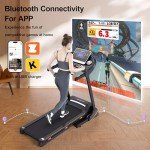 RENESTAR Treadmills for Home, Treadmill with 0-15% Auto Incline, 3HP Folding Treadmills for Running Walking with 280LBS Weight Capacity, Incline Treadmill Equipped with Bluetooth & Pulse Monitor