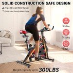 Exercise Bike, WENOKER Stationary Bike for Home, Indoor Bike with Silent Belt Drive, Heavy Flywheel, Comfortable Seat Cushion and Upgraded LCD Monitor