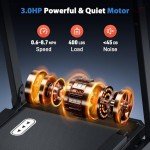 CIIHI Treadmill with Auto Incline - 15% Auto Incline Treadmill with 400 lbs Capacity - Foldable Treadmill for Home Adjustable Height Handrail with APP, Voice Control and Speaker - 8.7 MPH, Wide Belt