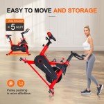 Exercise Bike, WENOKER Stationary Bike for Home, Indoor Bike with Whisper Quiet, Heavy Flywheel and Upgraded Digital Display