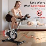 Sperax Exercise Bike,Stationary Bikes for Home with Exclusive App,Magnetic Exercise Bike with Comfortable Seat Cushion, Indoor Stationary Bikes with 300lbs Weight Capacity