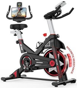 Exercise Bike, pooboo Stationary Bike for Home Gym, Magnetic Resistance Indoor Cycling Bike w/Comfortable Seat Cushion & Tablet Mount, Silent Belt Drive Indoor Bike for Cardio Workout