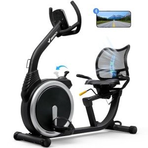 MERACH Recumbent Exercise Bike, High-end Recumbent Bike for Home, Light Commercial Recumbent Bikes for Seniors Adults, Magnetic Recumbent Stationary Bike with Smart Bluetooth and Exclusive App, LCD, Heart Rate Handle