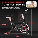 Exercise Bike, pooboo Stationary Bike for Home Gym, Magnetic Resistance Indoor Cycling Bike w/Comfortable Seat Cushion & Tablet Mount, Silent Belt Drive Indoor Bike for Cardio Workout