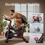 CURSOR FITNESS Exercise Bike, Stationary Bike for Home, Indoor Cycling Exercise Equipment, Workout Bike with Adjustable Comfort Seat