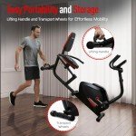 HARISON Recumbent Exercise bike for Home 400LBS Capacity, Magnetic Recumbent Exercise Bike with 2 in 1 LCD Monitor and Tablet Holder, Recumbent bikes for Adult and Seniors