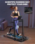 HomeTro 3.0HP Foldable Compact Treadmill,2 in 1 Walking Pad & Jogging Machine for Home/Office,Dual LED Touch Screens Folding Under Desk Motorized Treadmills 265lbs, App& Remote Control,Assembly-Free