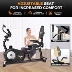 XVGVSV Recumbent Exercise Bike, Recumbent Stationary Bike for Home, Recumbent Bike with 400LB Weight Capacity Whisper-Quiet 16 Levels Magnetic Resistance Heart Rate Handle and Multi-Function LCD Comfortable Seat (Silver)