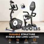 XVGVSV Recumbent Exercise Bike, Recumbent Stationary Bike for Home, Recumbent Bike with 400LB Weight Capacity Whisper-Quiet 16 Levels Magnetic Resistance Heart Rate Handle and Multi-Function LCD Comfortable Seat (Silver)