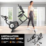 XVGVSV Recumbent Exercise Bike, Recumbent Stationary Bike for Home, Recumbent Bike with 400LB Weight Capacity Whisper-Quiet 16 Levels Magnetic Resistance Heart Rate Handle and Multi-Function LCD Comfortable Seat (Silver)