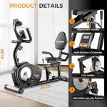 XVGVSV Recumbent Exercise Bike, Recumbent Stationary Bike for Home, Recumbent Bike with 400LB Weight Capacity Whisper-Quiet 16 Levels Magnetic Resistance Heart Rate Handle and Multi-Function LCD Comfortable Seat (Silver)