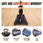 SMUG Compact Armless Treadmill | Slim Design for Home & Office | Quiet & Portable Walking Pad | Ideal for Small Spaces | Black