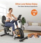 Goimu Recumbent Exercise Bike, Stationary Bikes for Home Magnetic Recumbent Bike with Adjust Seat for Adults Seniors, 300LB Capacity & 8-level Resistance, LCD Monitor and Heart Rate Handle (Orange)